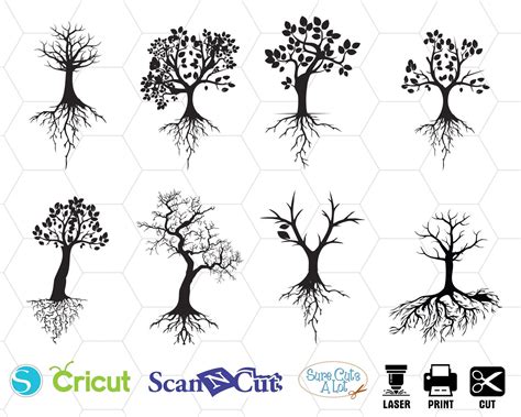 TREE WITH ROOTS Svg Tree Svg Family Tree Svg Tree Dxf - Etsy