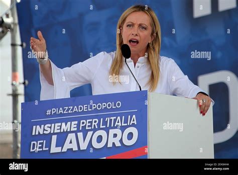 Italian center-right leader Giorgia Meloni (Fratelli d'Italia) during ...