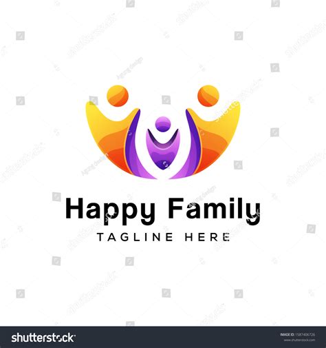 Happy Family Logo Design Premium Colorful Stock Vector (Royalty Free) 1587406726