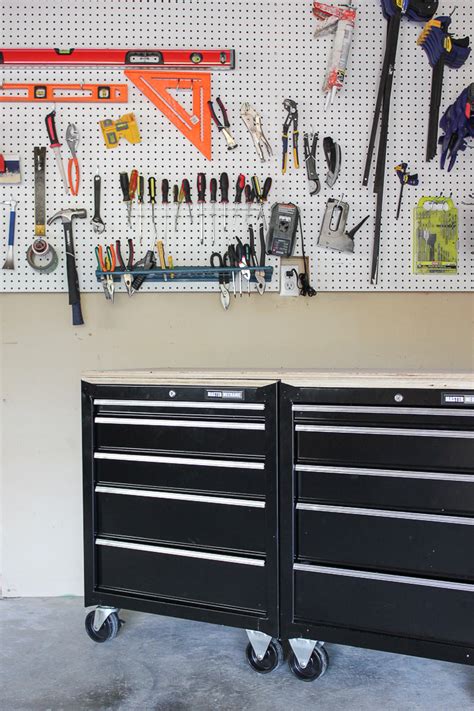 One Stop Workshop: DIY Mobile Workbench + Pegboard Organization