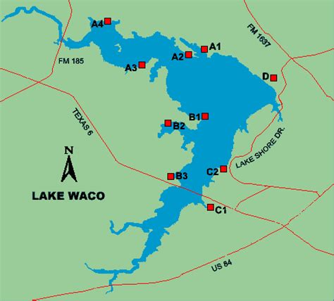 Map Of Lake Waco | Ferry Map