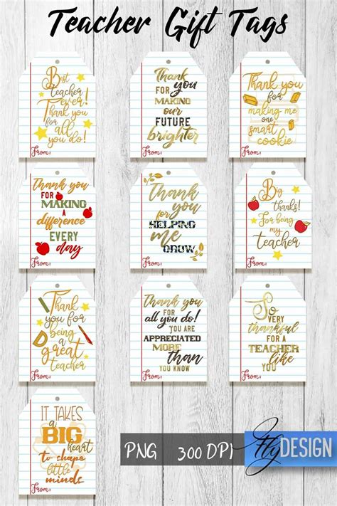 Teacher Gift Tag PNG |Thank You Teacher Printable