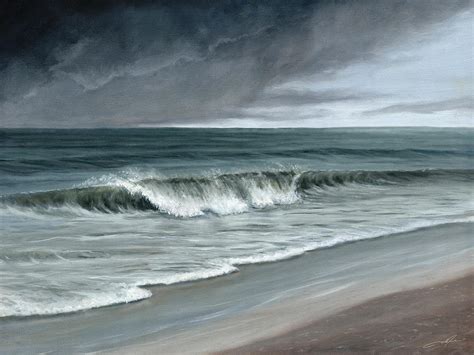 Stormy Beach Painting by Dale Jackson