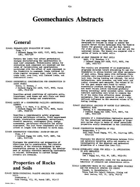 Geomechanics Abstracts: General | PDF | Geotechnical Engineering ...