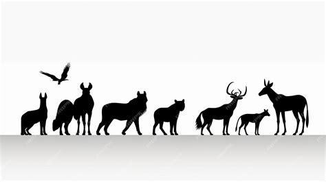 Premium AI Image | animals silhouette in black color