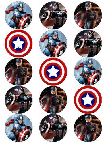 captain america cupcake toppers