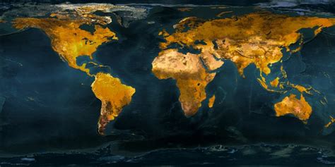 Gold World Map With Black Background - Gold World Map Background ...