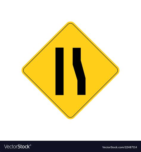 Usa traffic road signs right lane ends ahead Vector Image