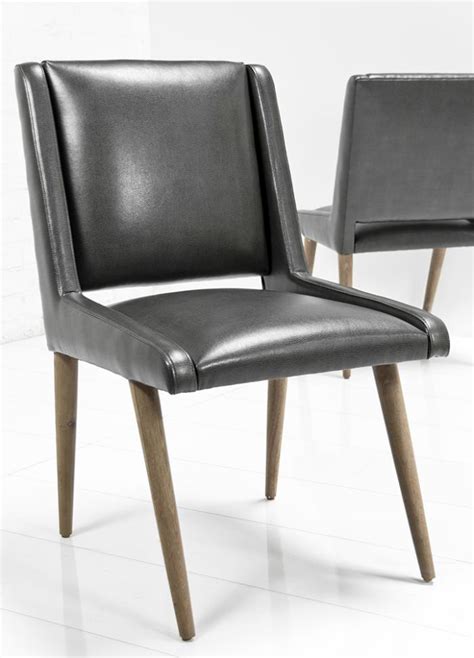 www.roomservicestore.com - Mid Century Dining Chair in Charcoal Faux Leather