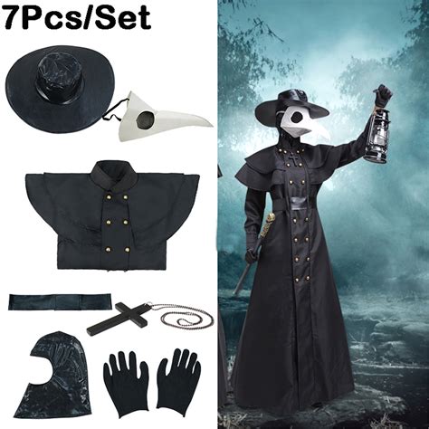 Adults Halloween Plague Doctor Costume Bird Beak Cosplay - Walmart.com