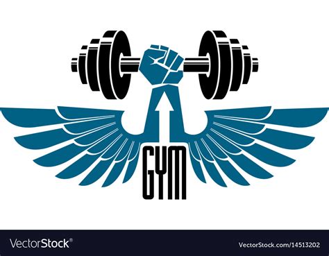 Gym weightlifting and fitness sport club logo Vector Image