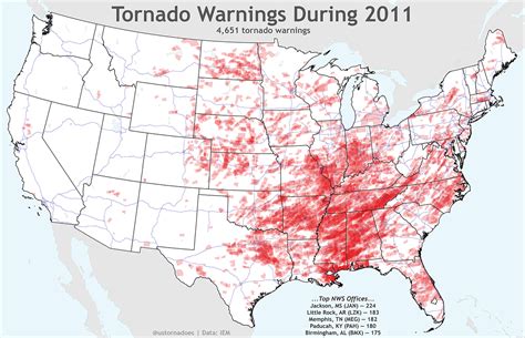 A look at all the tornado warnings since 2008 (maps) - U.S. Tornadoes