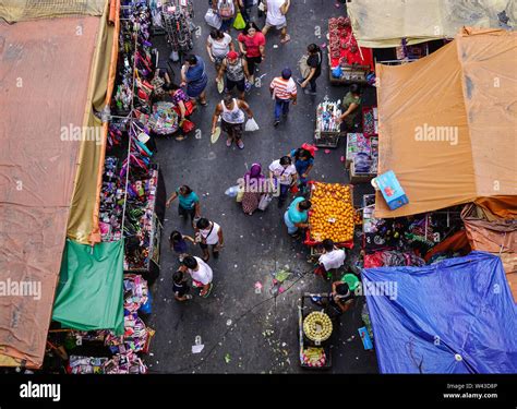 Manila, Philippines - Apr 12, 2017. People walking at market in Manila ...