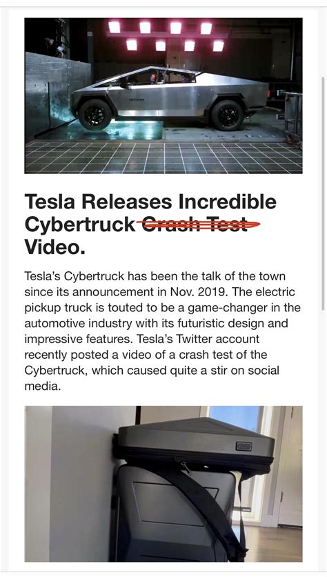 Cybertruck Crash Test Video Released by Tesla! 💥 | Page 4 | Tesla ...