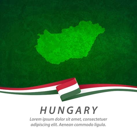 Premium Vector | Hungary flag with central map