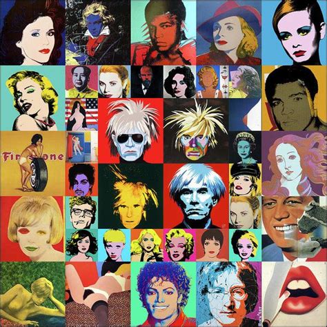 Andy Warhol 40 Famous Pop Art Paintings Collage Art Print by Andy Warhol | Famous pop art, Pop ...