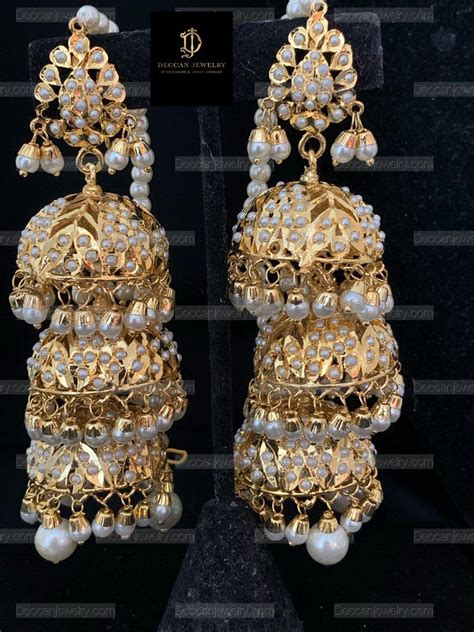 Sahiba three layer Punjabi jhumka | Bridal gold jewellery, Diamond ...