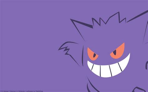 a purple monster with orange eyes and big fangs on it's face is smiling