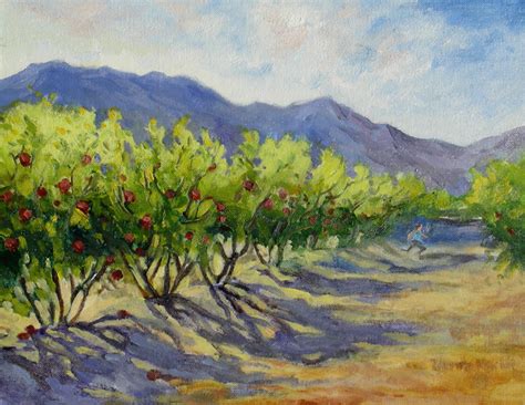 Pomegranate Orchard, impressionist oil painting | Karen Winters Blog ...