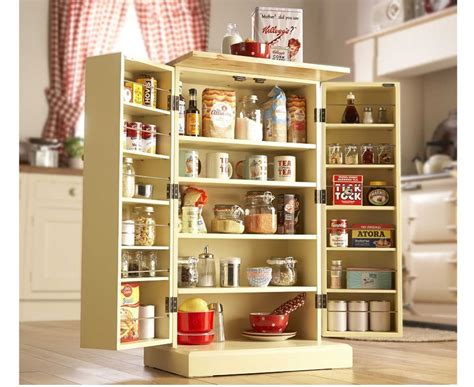 Freestanding Larder Wooden Cupboard Buttermilk Kitchen Food Storage ...