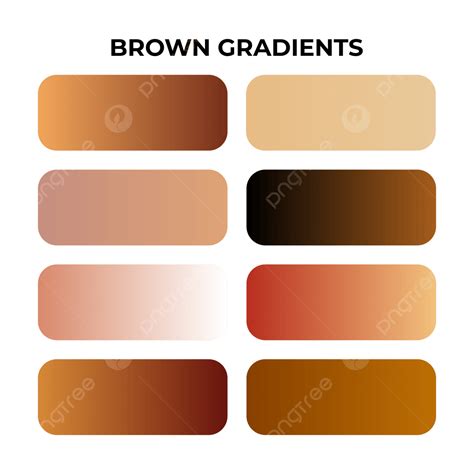 Set Of Brown Gradient Color Palette Vector, Brown Gradient, Color ...