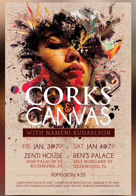 Corks and Canvas Art Event Flyer Template | The Corks and Ca… | Flickr