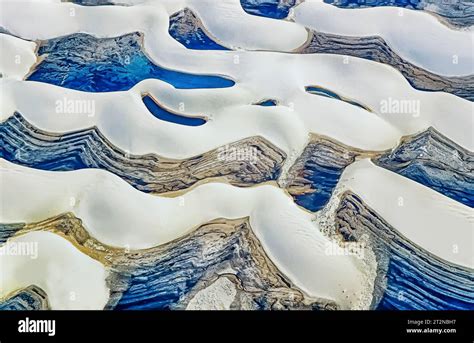 Lencois Maranhenses National Park, aerial view, Maranhao State, Brazil, South America Stock ...