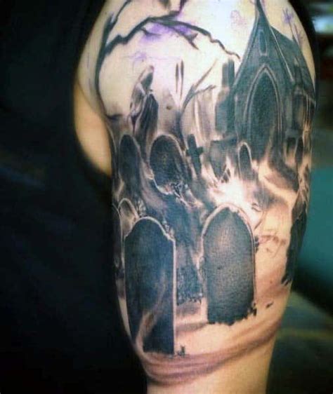 50 Tombstone Tattoos For Men - Memorial Stone Designs