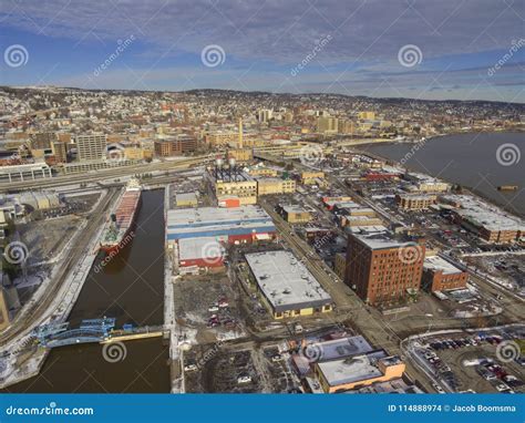 Canal Park in Duluth is a Popular Place Even during Winter Editorial ...