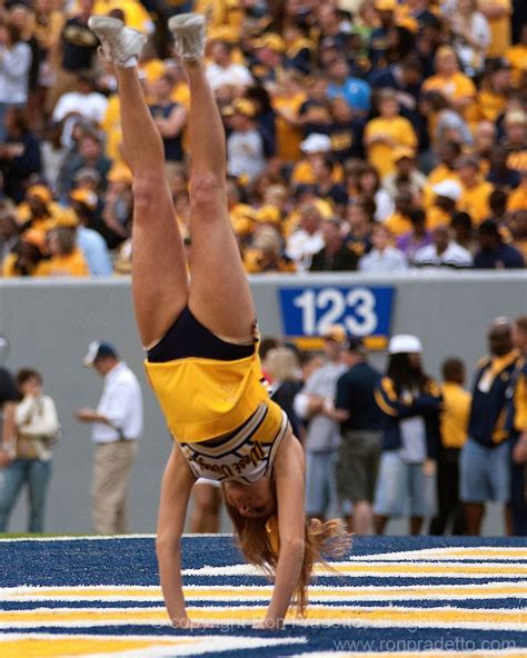 WVU cheerleader. The WVU Mountaineers defeated the East Carolina ...