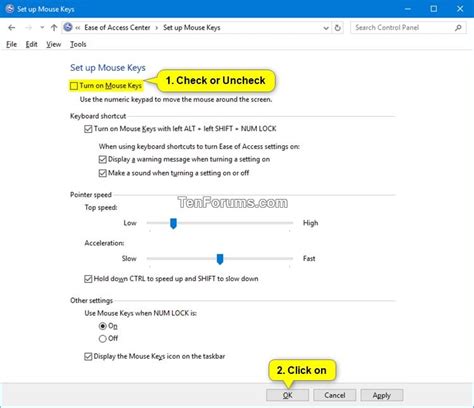 Hardware & Drivers Turn On and Off Mouse Keys in Windows 10