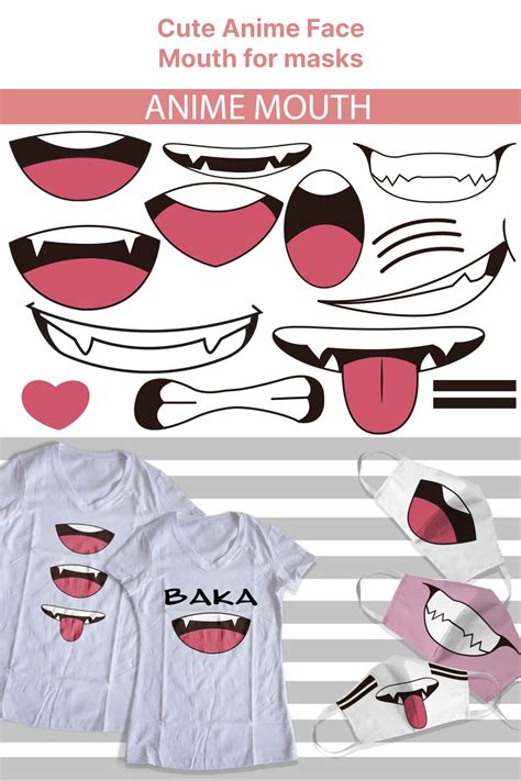 Cute Anime Face Mouth For Masks – MasterBundles