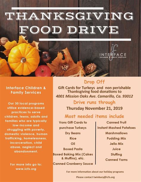 Thanksgiving Food Drive Flyer Thanksgiving Food Drive in 2020 | Food ...