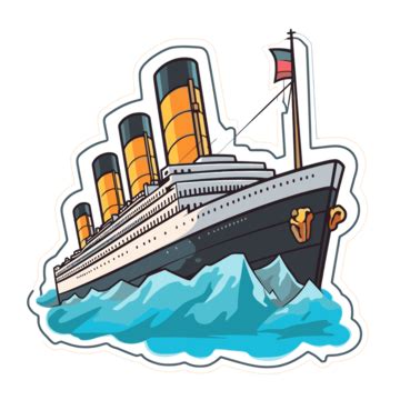 Cruise Ship Vector, Sticker Clipart Cartoon Image Of A Cruise Ship ...