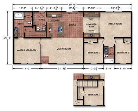 Michigan Modular Home Floor Plan 169 | Modular homes, Modular home ...