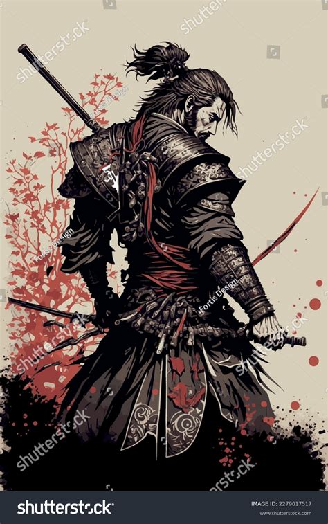 Japanese Samurai Warrior Mighty Ninja Swords 库存矢量图（免版税）2279017517 ...