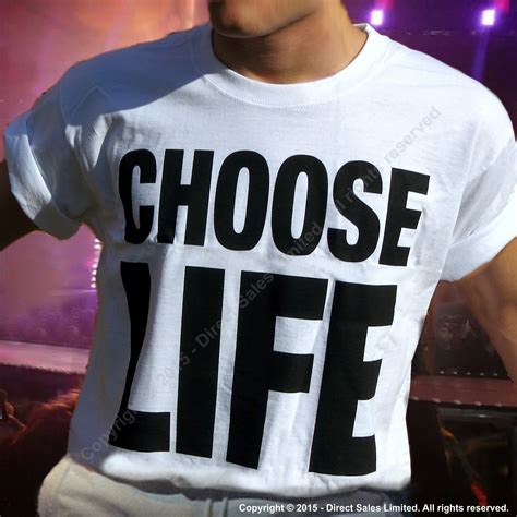 CHOOSE LIFE T Shirt George Michael WHAM Replica Retro 80s Fancy Dress ...