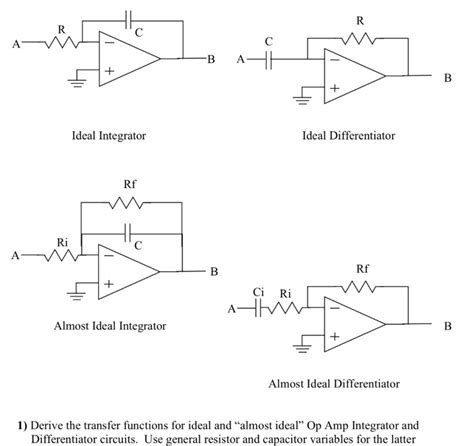 Integrator And Differentiator Circuit Using Op Amp