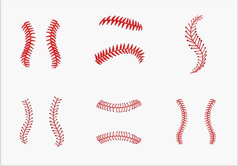 Baseball laces vector pack 126103 Vector Art at Vecteezy