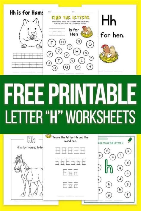 Letter H Worksheets and Printable Alphabet Activities
