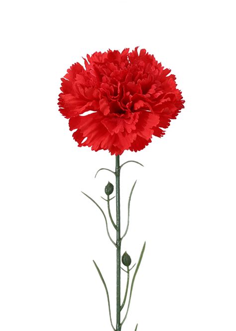 Pack of 10 | Faux Carnation Stem Flower 19" Tall in Red | Ubizfloral