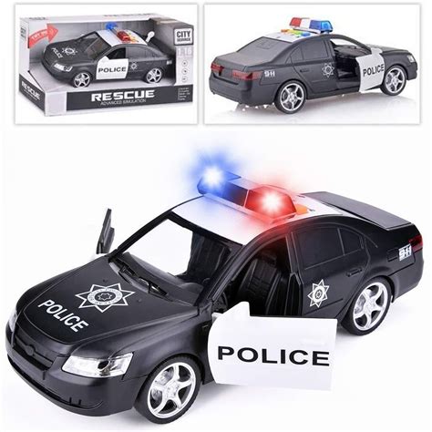 Liberty Imports Friction Powered Police Car 1:16 Kids Plastic Toy Rescue Emergency Cop Vehicle ...