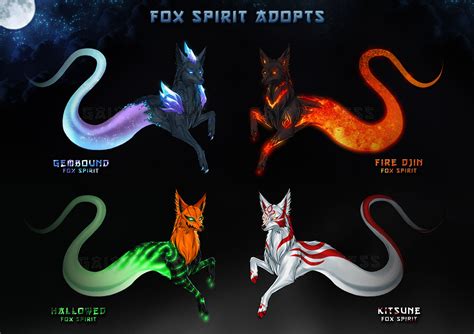 FOX SPIRIT ADOPTS [CLOSED 4/4 Sold] by GaiaWolfess on DeviantArt