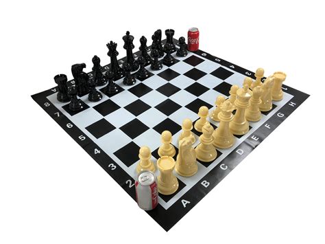 Garden Chess Set & Vinyl Board - Indoor/Outdoor - Giant 8 in. King ...