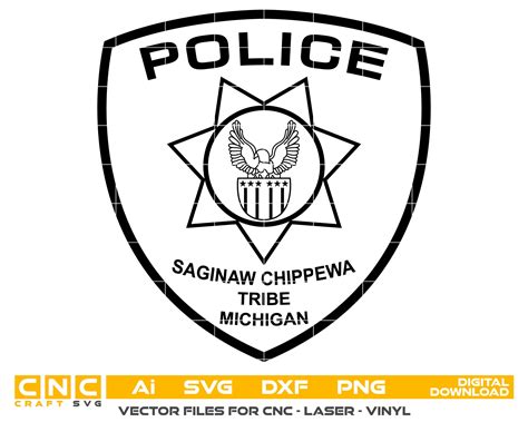 Saginaw Chippewa Tribe Michigan Police Badge vector art