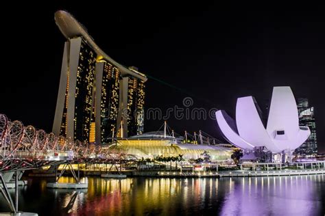 Marina Bay Night Scenes editorial stock image. Image of night - 26100144