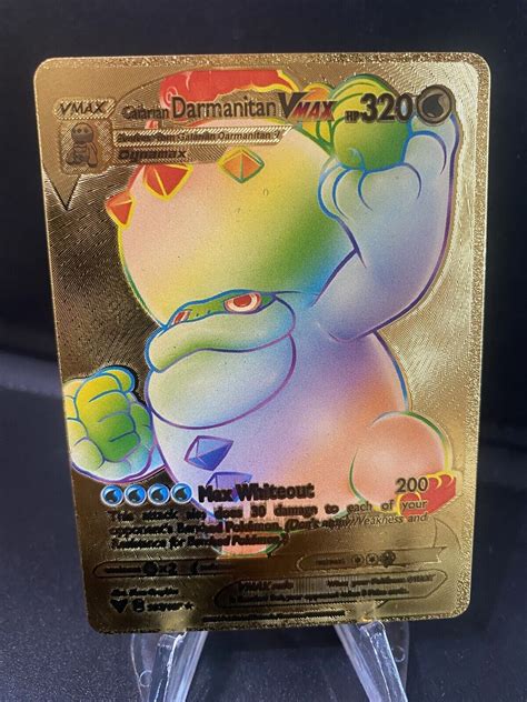 Galarian Darmanitan Vmax Gold Foil Fan Art Pokemon Card Display Card Values - MAVIN