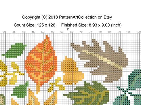 Free Fall Counted Cross Stitch Patterns Pattern - Global Gathering Spot