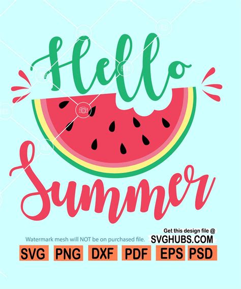 Hello Summer watermelon svg, hello Summer svg, summer shirt svg, Summer ...