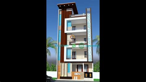 Elevation design for 4 floor building | 30×60 ft | Budget house front design - YouTube